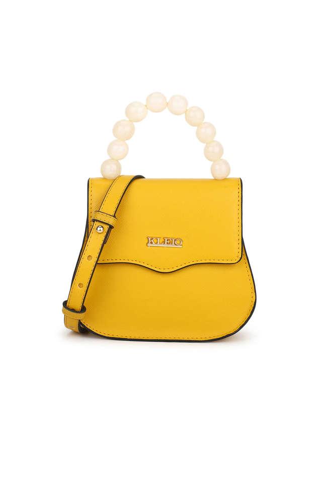 Women's Light Yellow Flap Saddle Bag Square Shoulder Bag