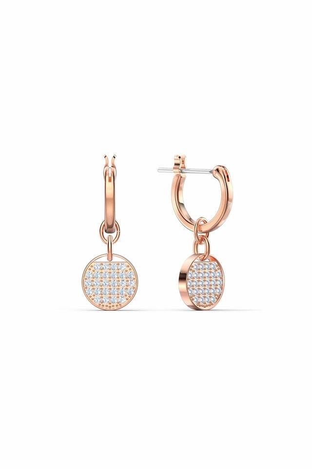 Buy SWAROVSKI Ginger Mini Hoop Pierced Earrings, White, Rose-Gold