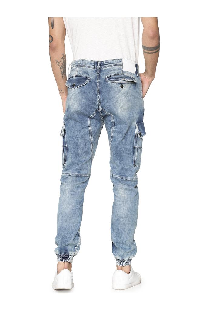 Blue Stone Wash Baggy Fit Cargo Men Jeans – Offduty India