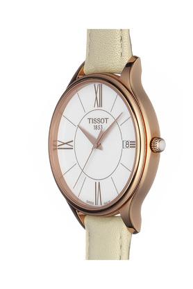 Buy TISSOT Womens White Dial Leather Analogue Watch