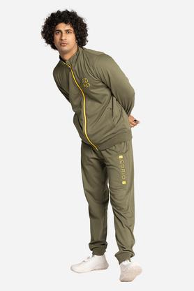 Buy U.S. POLO ASSN. Boys Olive Mid Rise Embossed Logo Track Pants online