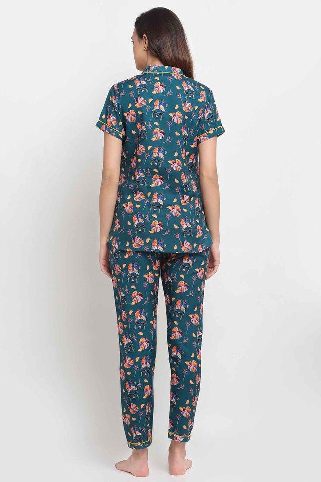 Printed Rayon Regular Womens Sleepwear Set