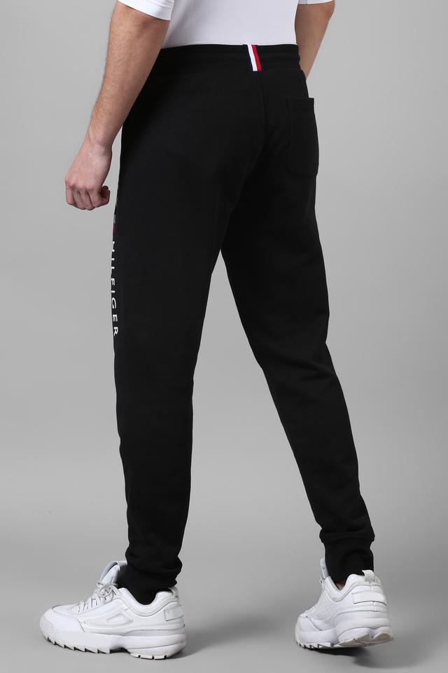 Buy TOMMY HILFIGER Black Solid Cotton Regular Fit Mens Track Pants