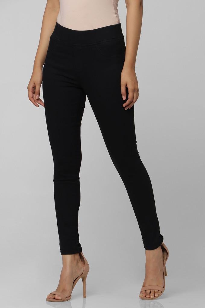 Black Womens Cotton Lycra High Waste Jegging, Casual Wear, Skinny Fit at Rs  340 in Surat