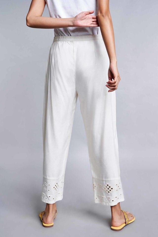 Womens A-Line Applique Solid Casual Wear Trousers