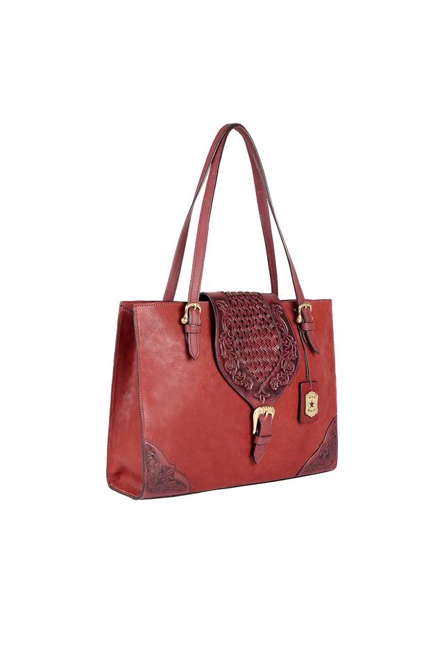 Buy HIDESIGN Red Womens Leather Tote Handbag Shoppers Stop