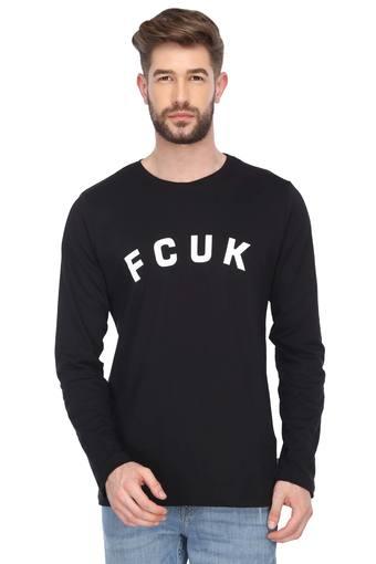 black t shirt mens round neck