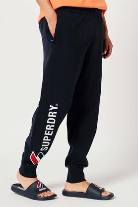 Embroidered Cotton Regular Fit Men's Track Pants