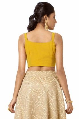 Yellow strappy 2024 crop top