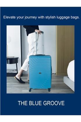 Groove Polypropylene 75 cm Blue Check In Trolley Bag With 8 Wheels And TSA Lock