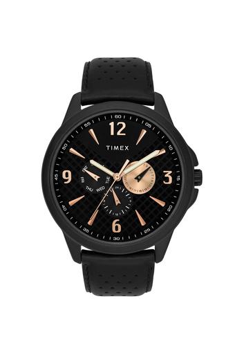 timex analog black dial men's watch