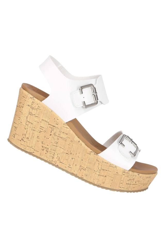 Buy SKECHERS White Womens Casual Wear Buckle Closure Wedges