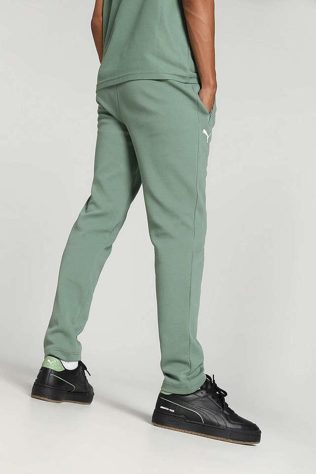 Buy PUMA Green Printed Cotton Slim Fit Men's Track pant