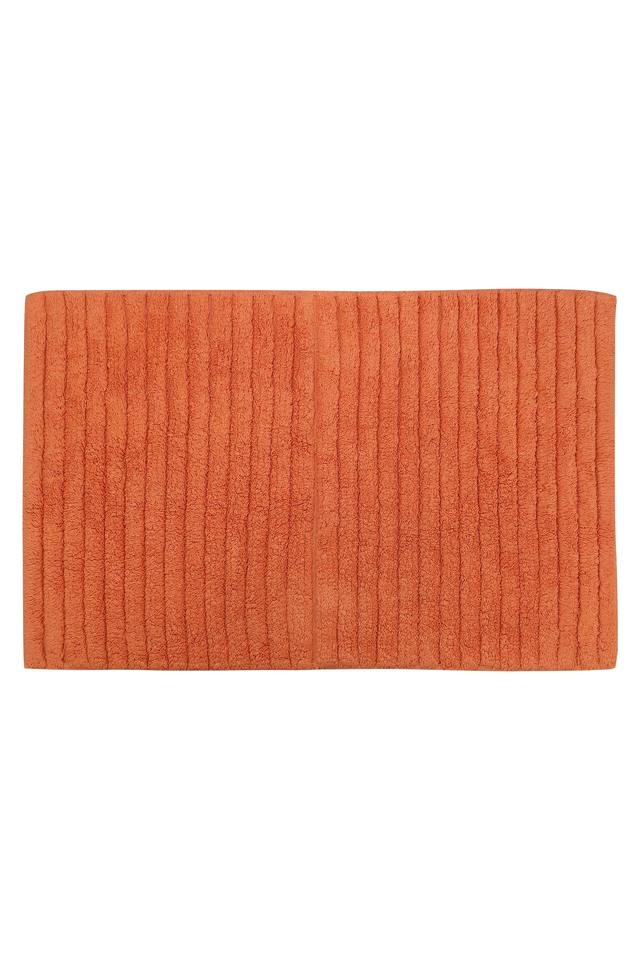 Buy MASPAR Orange Rectangular Slub Colour Textured Bath Mat Shoppers Stop