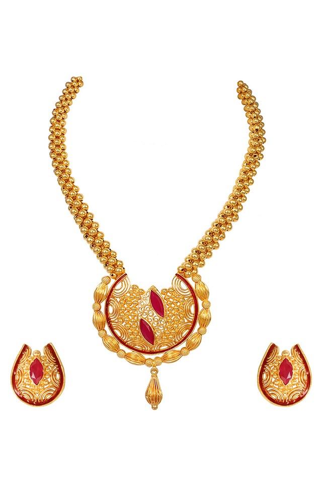 Buy WHP JEWELLERS Womens The Navinya Traditional Maharashtrian Thushi Necklace Set GNKSD16053042 Shoppers Stop