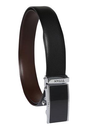 Titan Black & Brown Leather Belt for Men