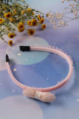 Combo Of 2 Piece Party Wear Bow Hair Band For Girls Womens And Kids Hair Band Pink