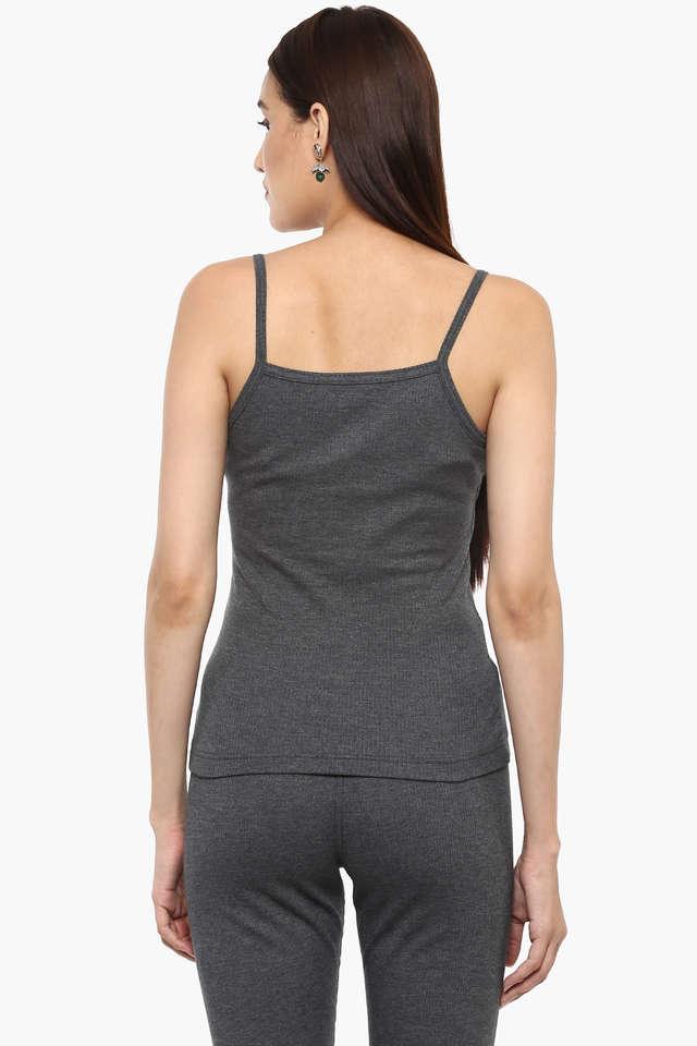 Buy JOCKEY Charcoal Womens Strappy Neck Slub Thermal Vest