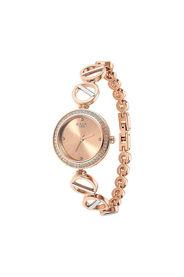 Buy TITAN Womens 31 36 mm Titan Raga Viva Iv Phase Ii Rose Gold Dial Brass Analogue Watch 2643KM01 Shoppers Stop