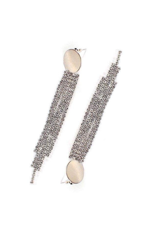 2023 Exaggerated Long Silver Colour Tassel Earrings For Woman Simple  Personality Fashion Earrings Wedding Jewelry Birthday Gift-ed269 | Fruugo NO