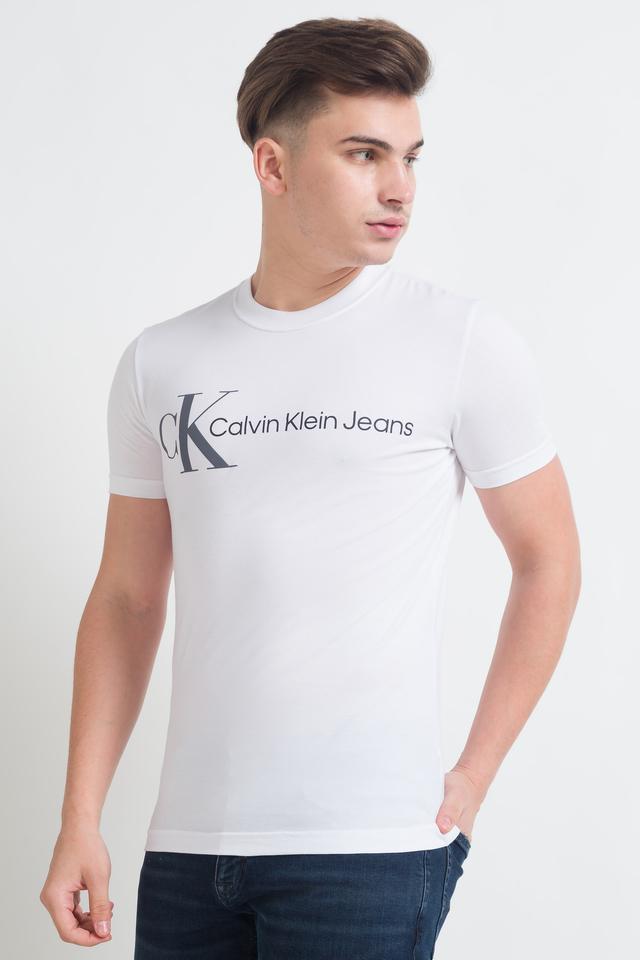 Calvin klein slim fit white t clearance shirt