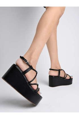 Black platform discount ankle strap sandals