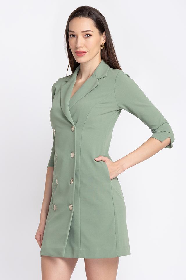 Dress with collar and hot sale buttons