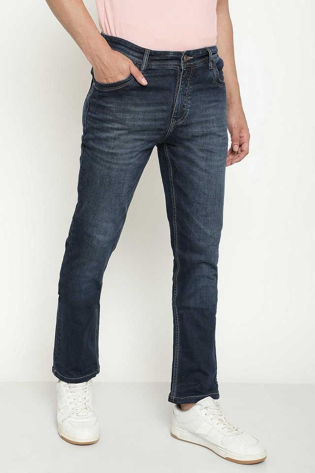 Buy OCTAVE Navy Light Wash Cotton Regular Fit Men s Jeans Shoppers Stop