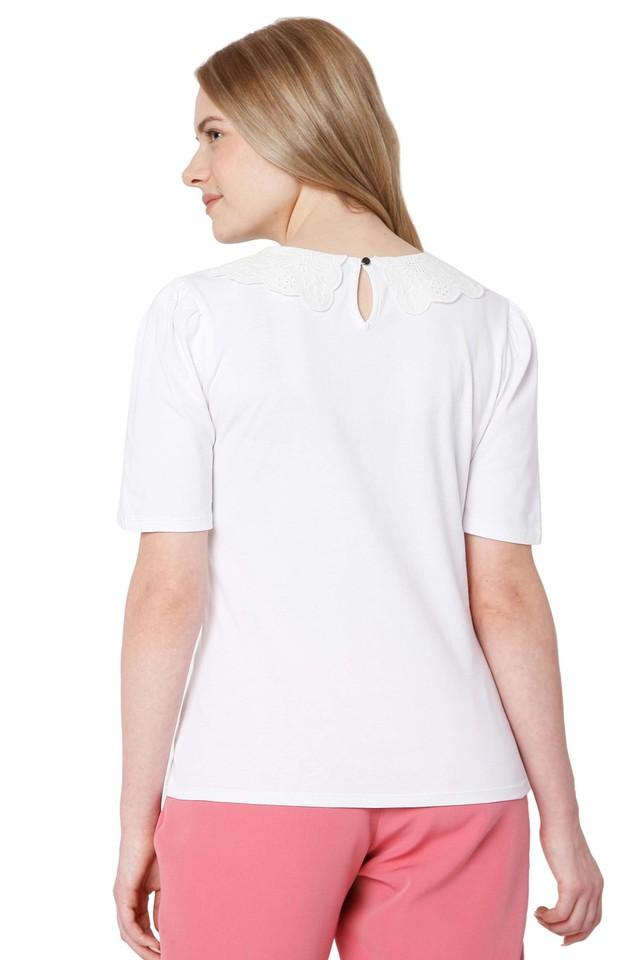 Buy VERO MODA White Stripes Cotton Off Shoulder Women s T Shirt