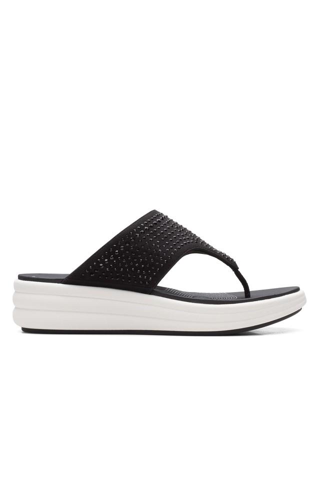 Buy CLARKS Black Leather Slip On Womens Casual Sandals | Shoppers Stop