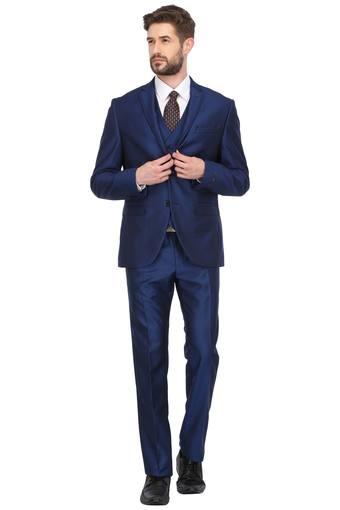 Mens Notched Lapel Solid 3 Piece Suit