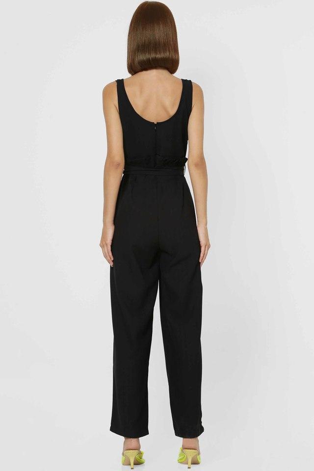 IN THE STYLE CORSET STYLE WITH TAILORED SPLIT FRONT KICK FLARE TROUSER -  Jumpsuit - black - Zalando.ie