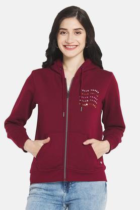 Buy MONTE CARLO Printed Cotton Blend Hood Womens Sweatshirt