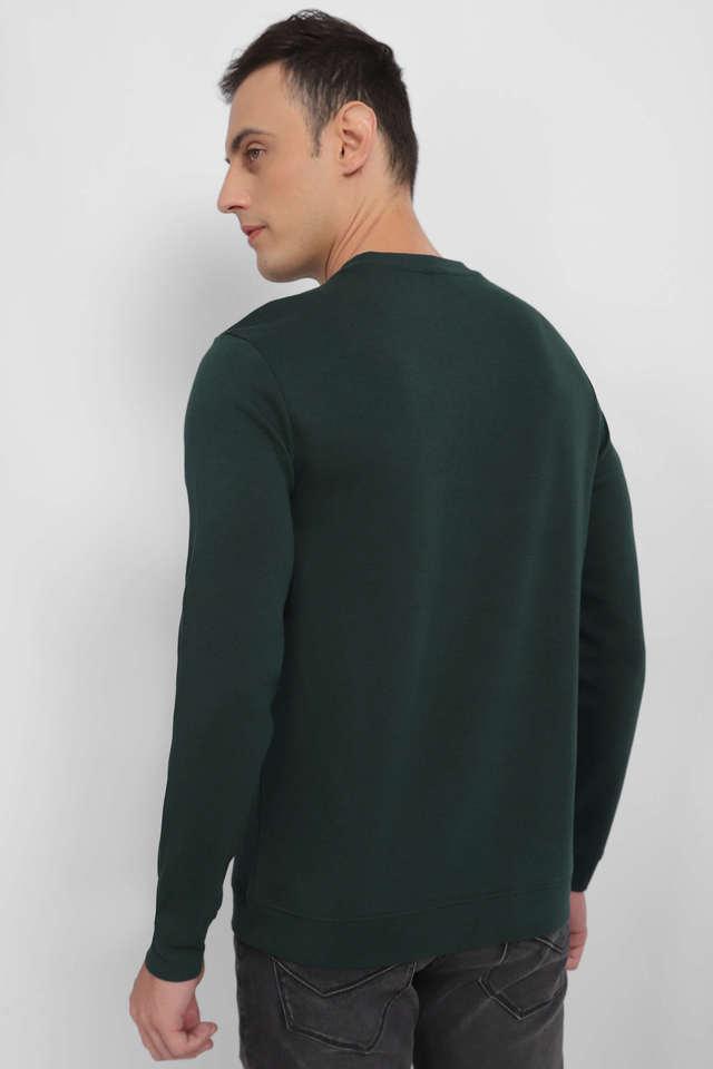 Solid Cotton Crew Neck Men s Sweatshirt