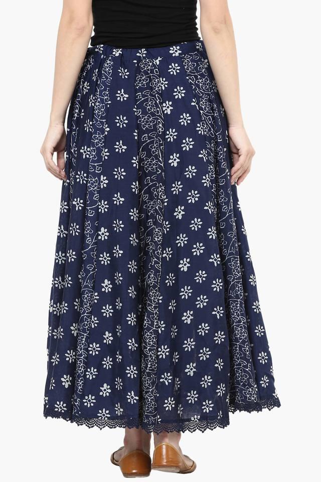 Buy RANGRITI Indigo Womens Printed Flared Long Skirt Shoppers Stop