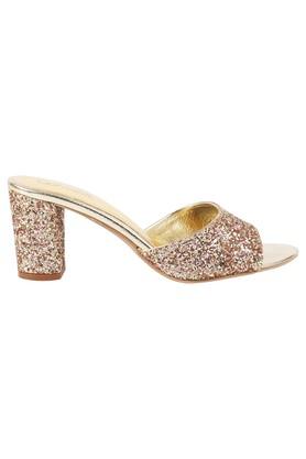 Gold glitter block online heels