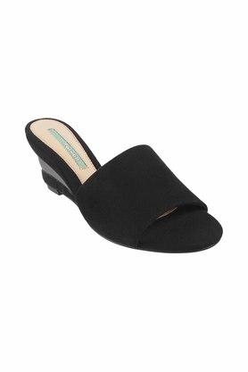 Black best sale wedge mules