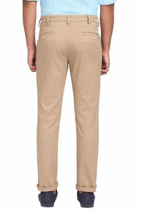 Buy Colorplus Beige Contemporary Fit Flat Front Trousers for Men Online   Tata CLiQ