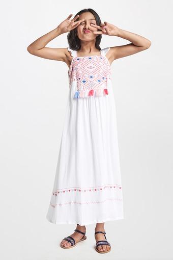 girls white sleeveless dress