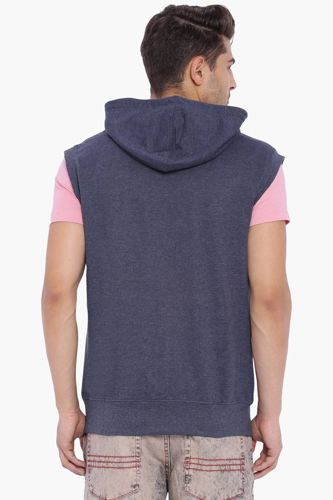 Buy BLUE SAINT Mens Dark Navy Sleeveless Sweatshirt | Shoppers Stop