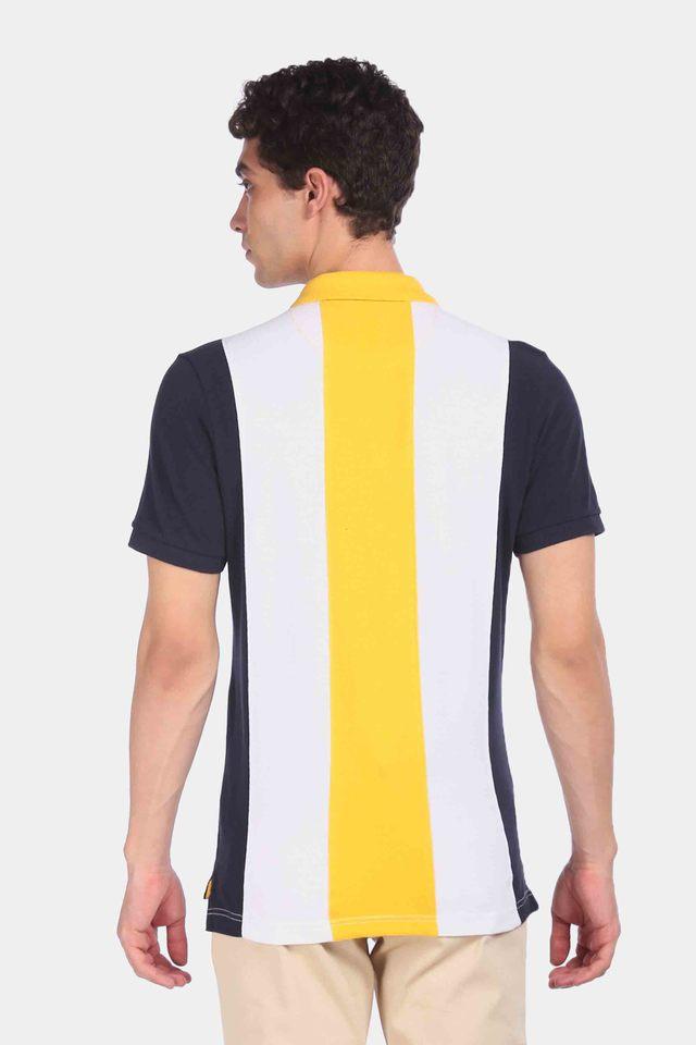 Buy U.S. POLO ASSN. Yellow Stripes Fit Mens T Shirt Shoppers Stop