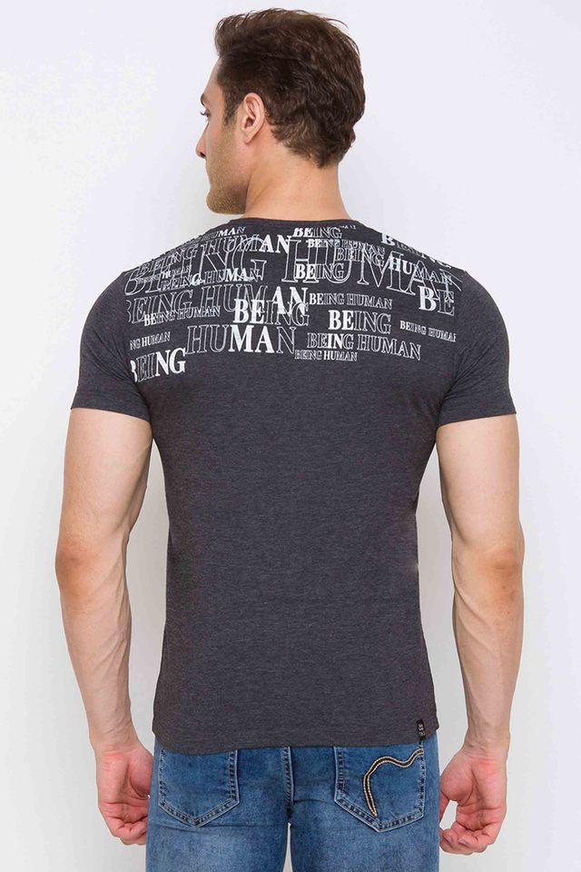 Solid Polyester Cotton Regular Fit Mens T Shirt