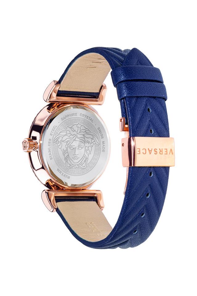 Ladies' Versace V- Motif Vintage Logo Navy Blue Watch VERE00218