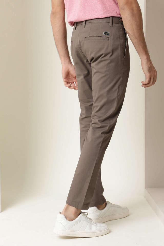 Men's Cotton Blend Solid Casual Tapered Trousers Solid - Temu