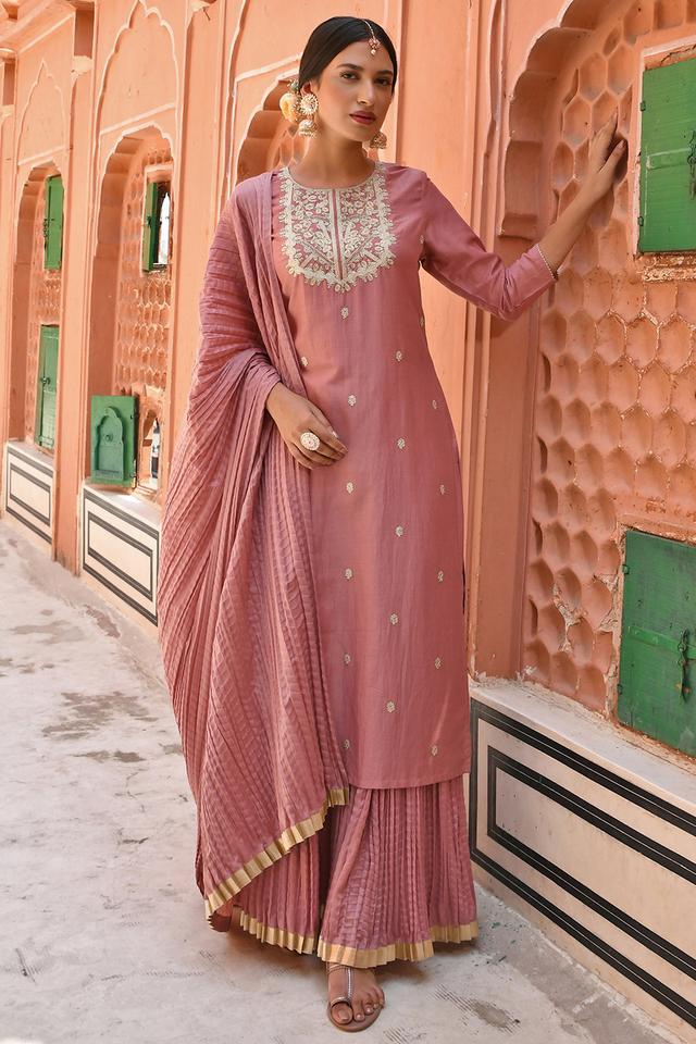 Pink Color Silk Kurti With Grey Dupatta Pujabi Salwar Suit Pakistani Salwar  Suit Plazzo Suit Dress Material for Women Designer Salwar Suit - Etsy Hong  Kong