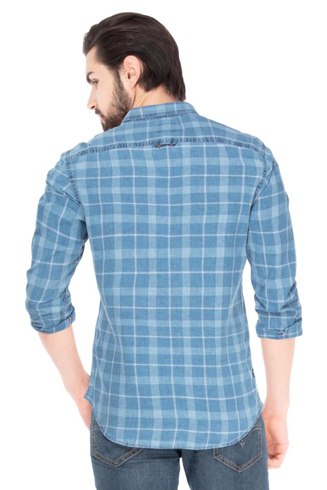 Bijwonen Mysterie Vruchtbaar Buy INDIAN TERRAIN Indigo Mens Slim Collar Check Casual Shirt | Shoppers  Stop