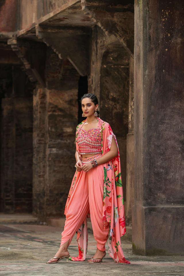 Dhoti choli set hot sale