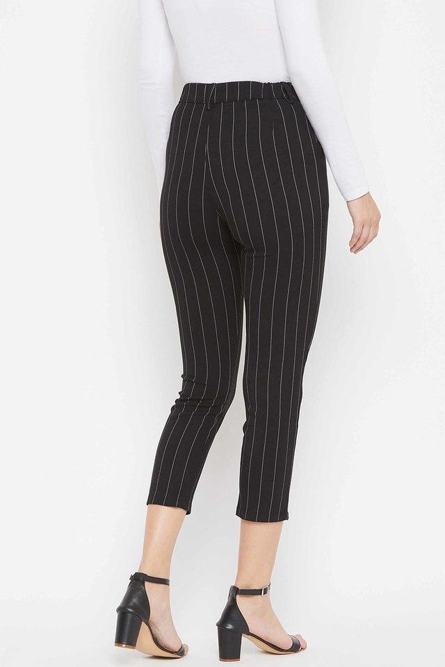 Step To It Black and White Striped Wide-Leg Pants