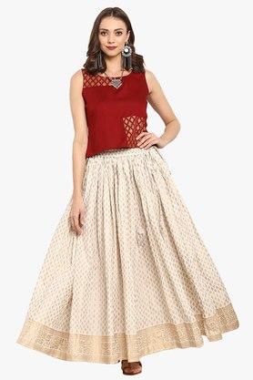 Off white ethnic clearance skirt