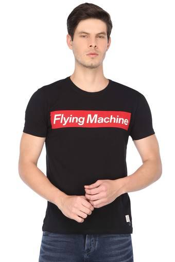 FLYING MACHINE Mens Round Neck Graphic 